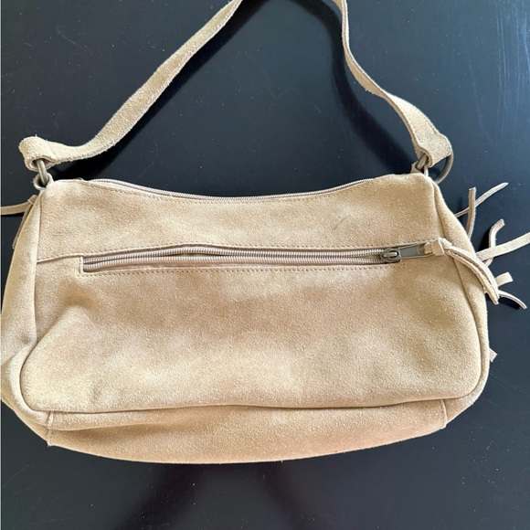 Darling Tan Fringe Shoulder Bag, Small Chic Style! Real Suede! - Picture 2 of 5